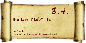 Bertan Atália névjegykártya